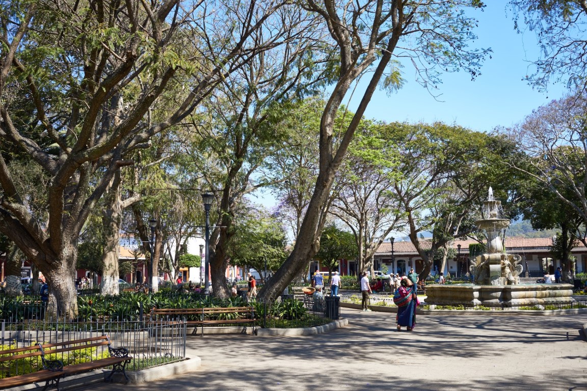 Central park in Antigua, Guatemala