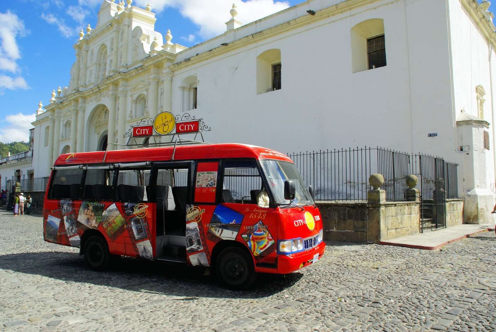 Tour bus in Antigua, Guatemala