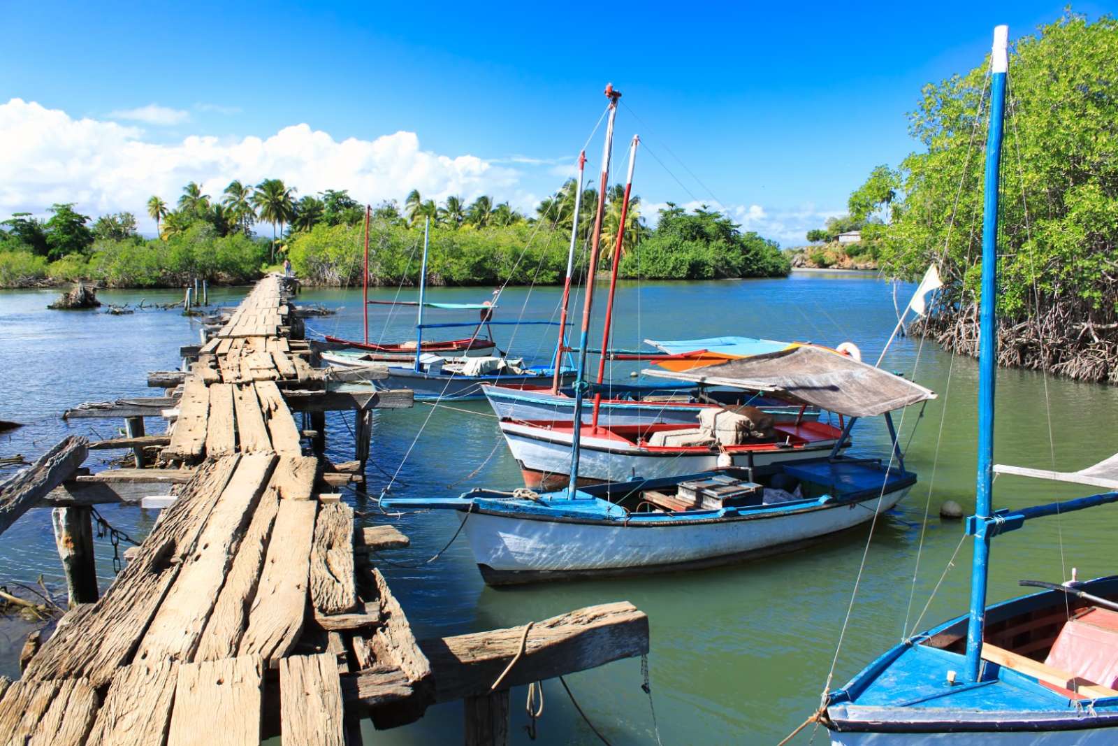 Small fishing boats near Baracoa in Cuba