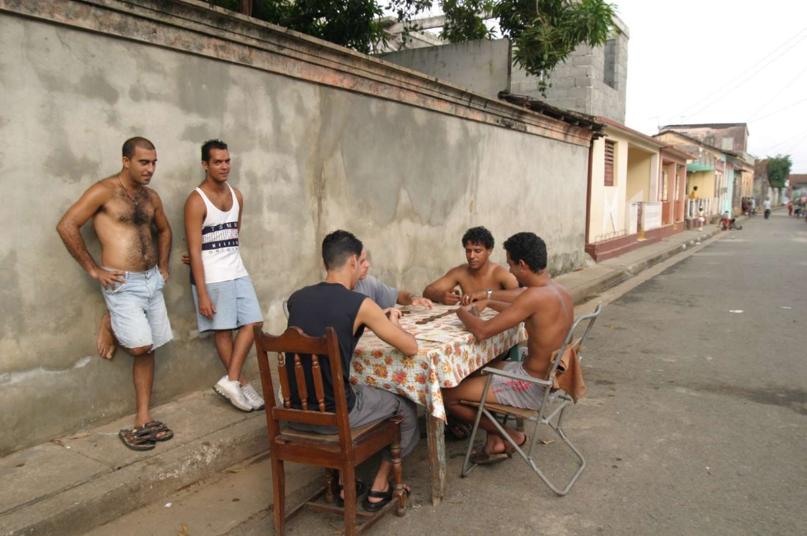 Men playing majong in Baracoa Cuba