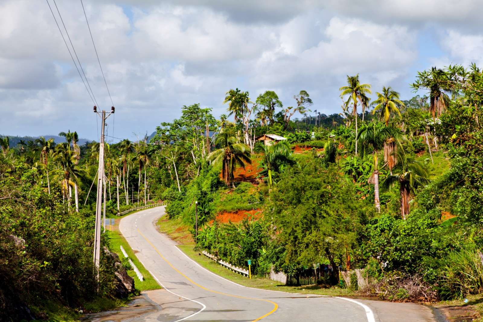 An empty, winding road near Baracoa in Cuba