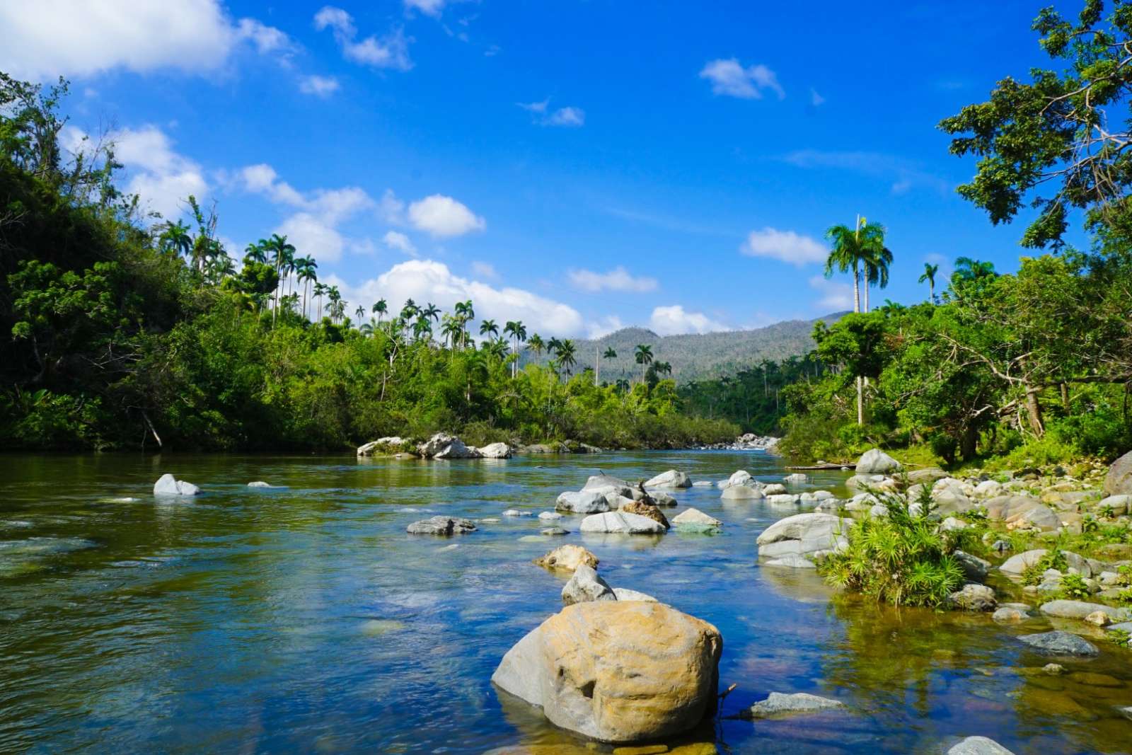 Large stones in a river near Baracoa Cuba