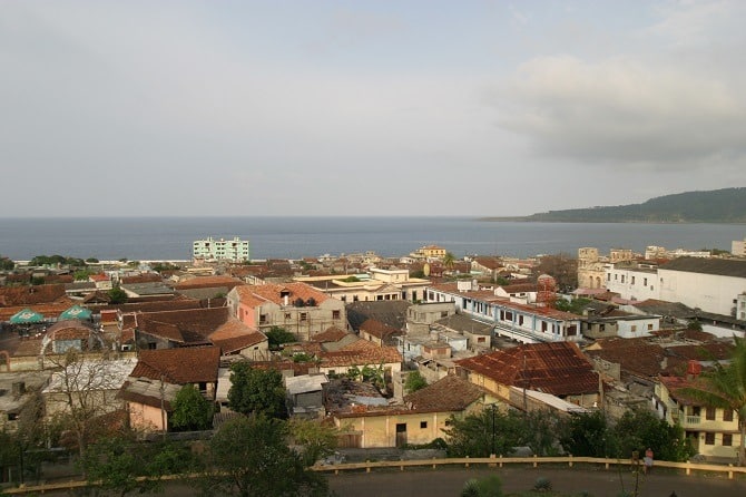 Flying over Baracoa towards the airport