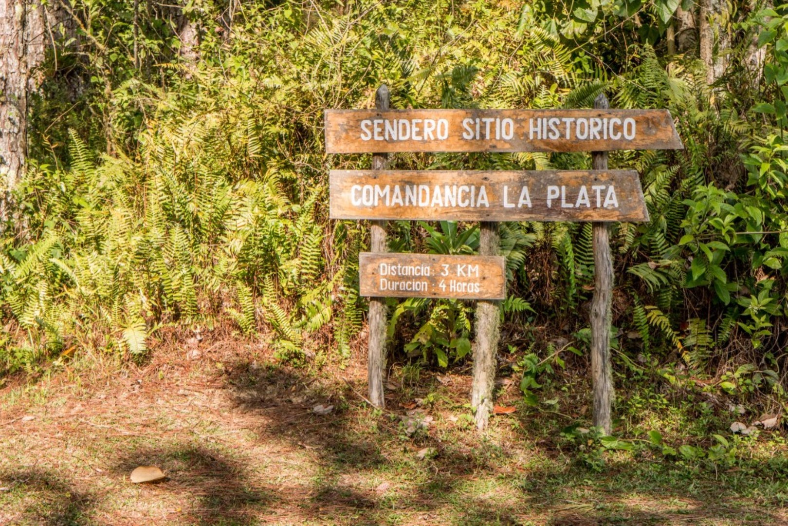 Sign for La Plata in the Sierra Maestra near Bayamo