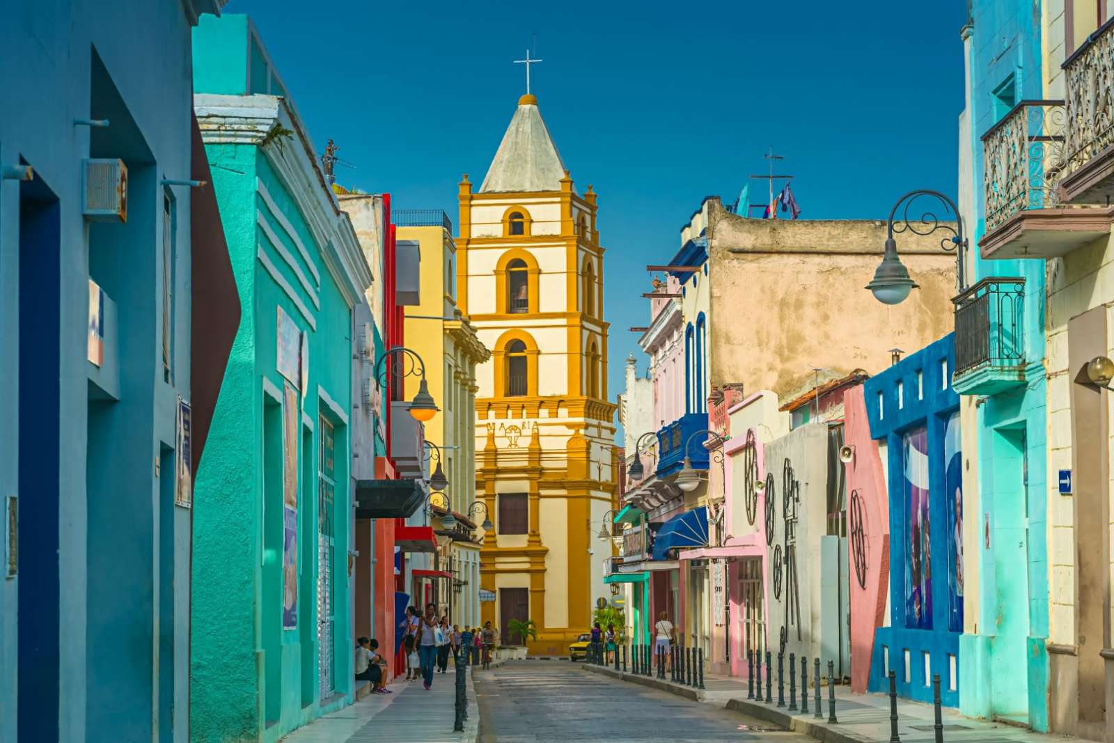 Colourful Ignacio Agramonte street in Camagüey, Cuba