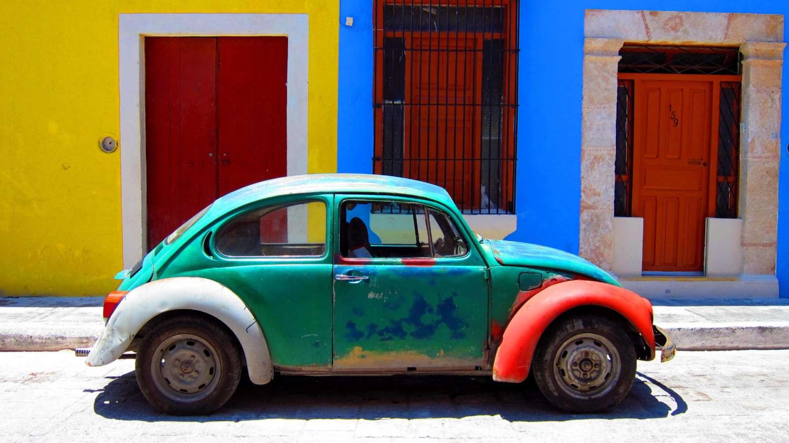 Old VW Beetle in Campeche Mexico