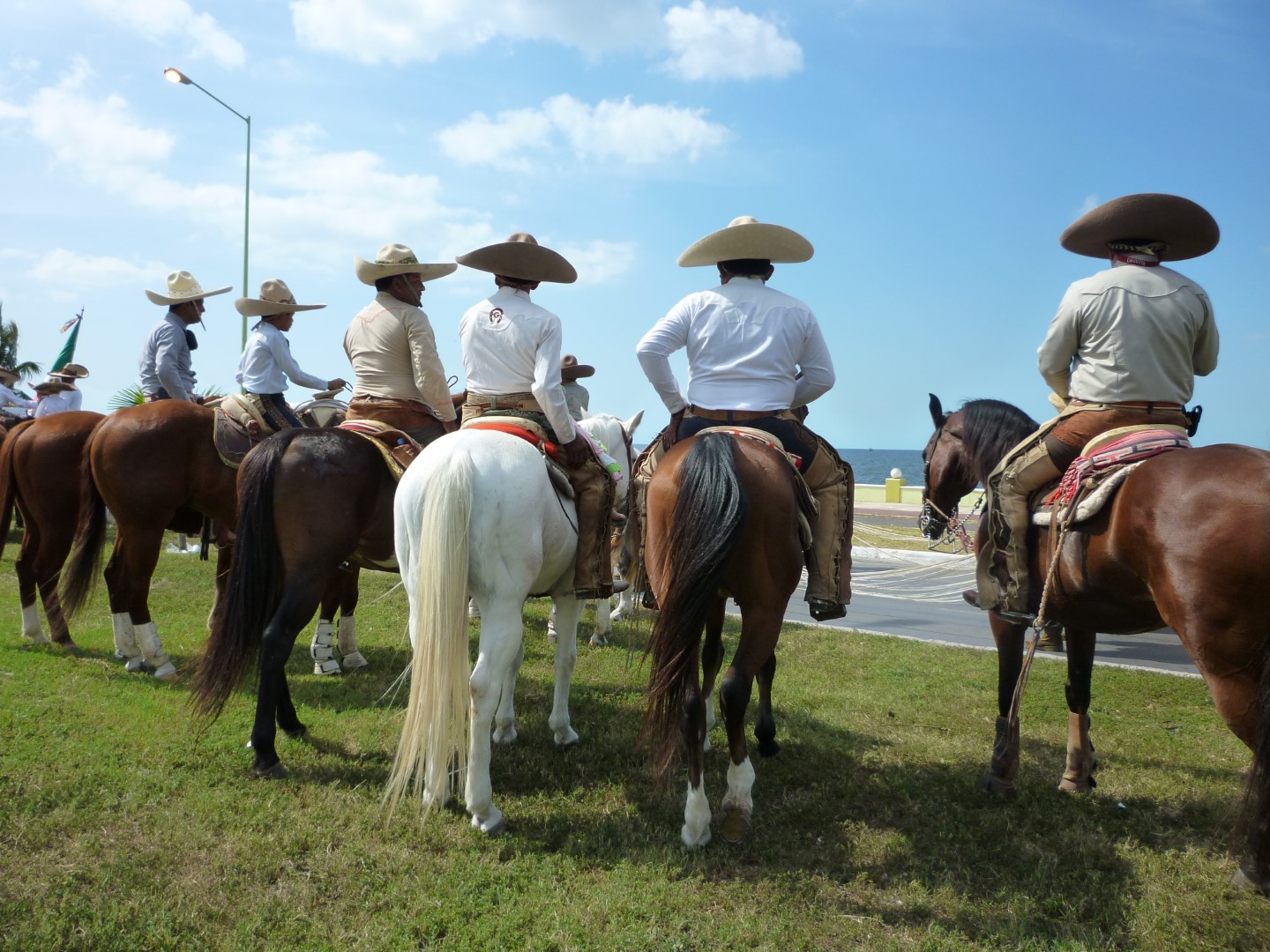 Men on horseback in Campeche