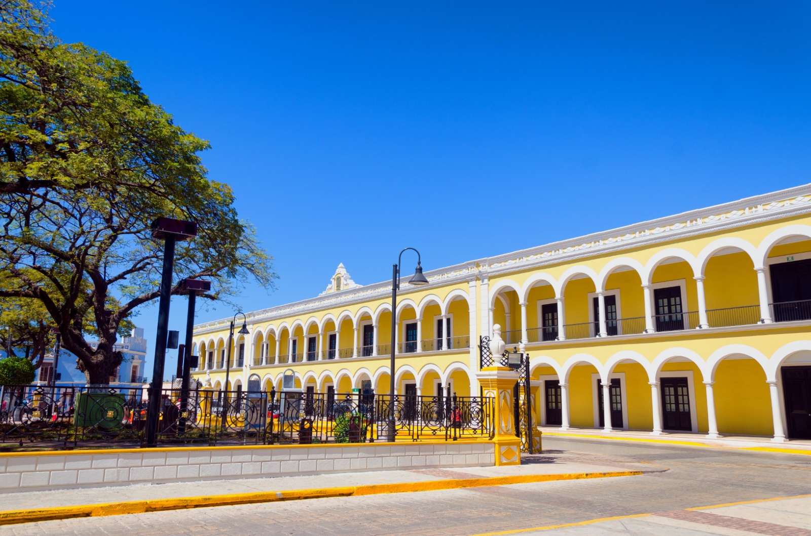 Yellow Colonial Building In Campeche