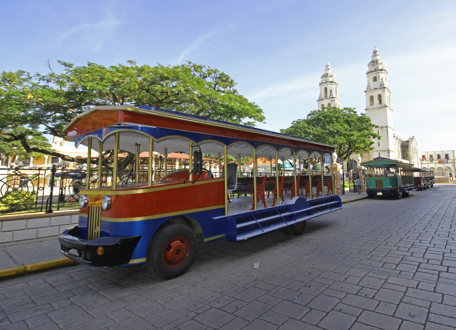 Tour bus in Campeche Mexico