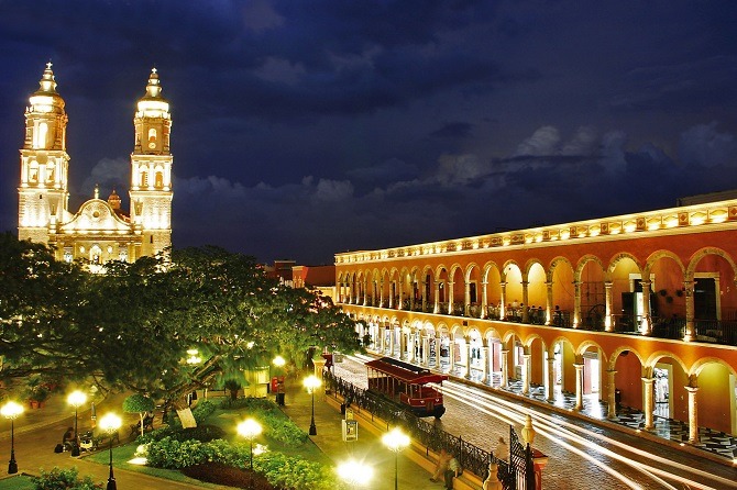 The main square at Campeche in Mexico, a great place to enjoy Day of the Dead celebrations