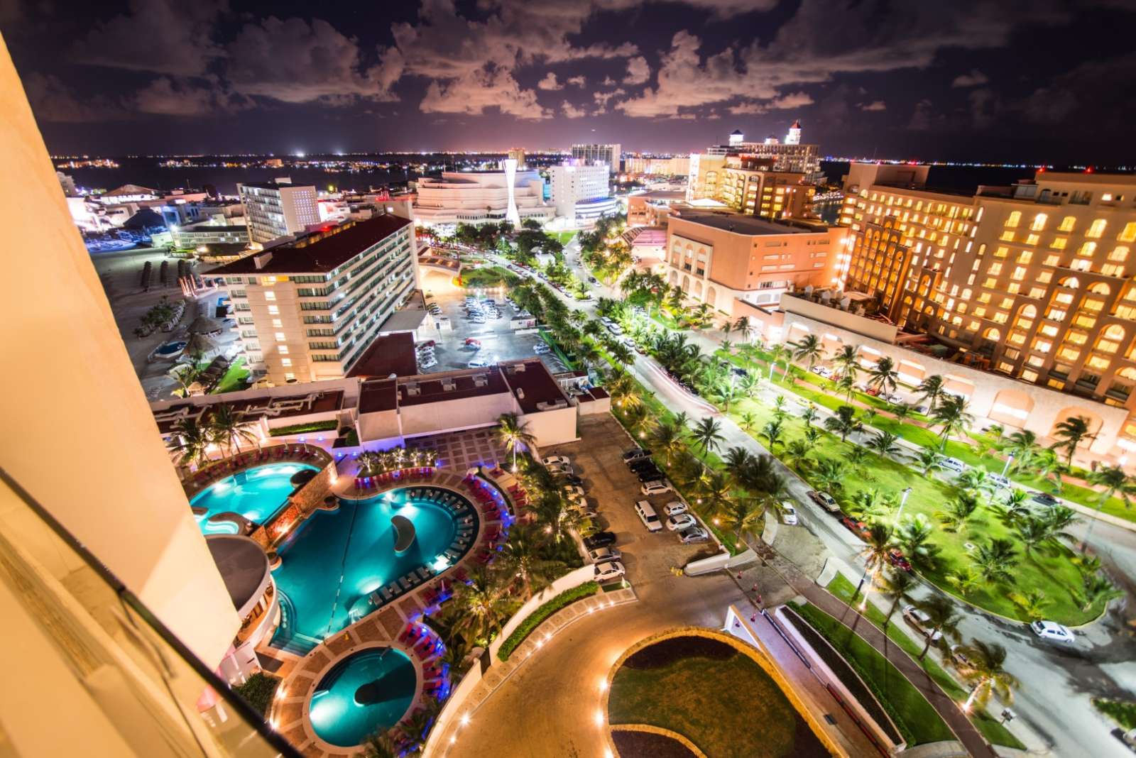 The hotel zone in Cancun