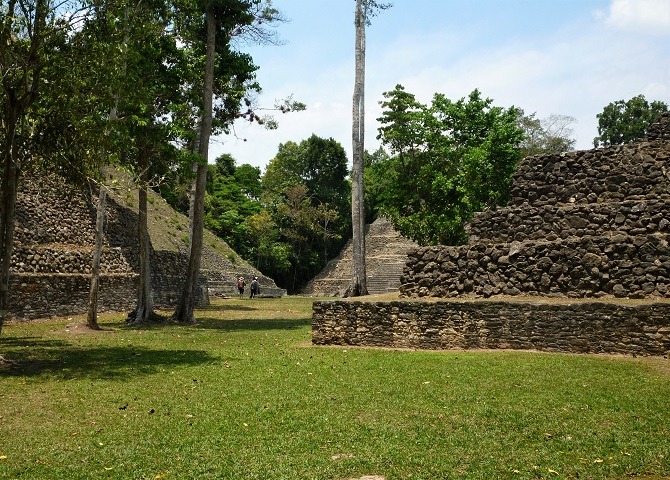 Amidst the ruins at Caracol, Belize