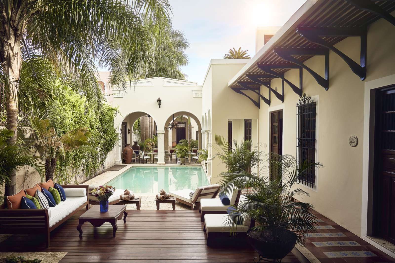 Pool area at Casa Lecanda in Merida