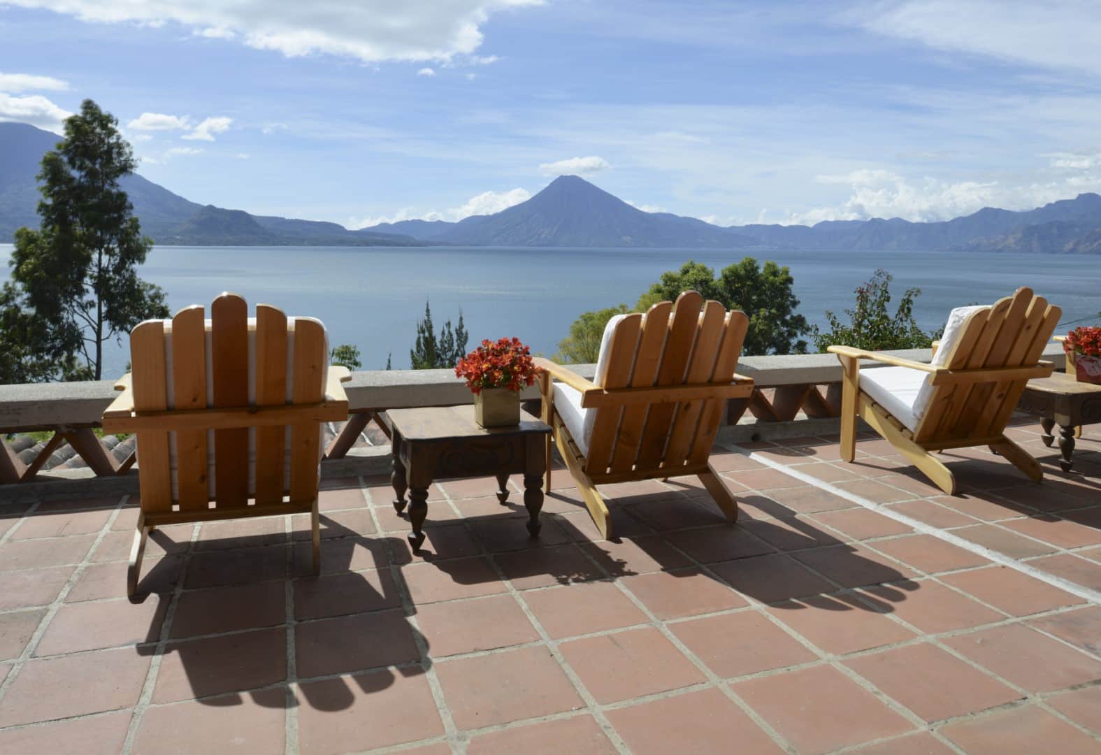 Seating with lake view at Casa Palopo in Lake Atitlan