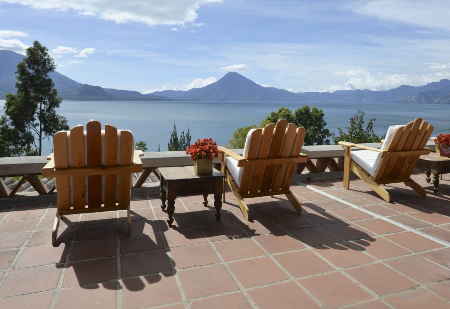 Seating with lake view at Casa Palopo in Lake Atitlan