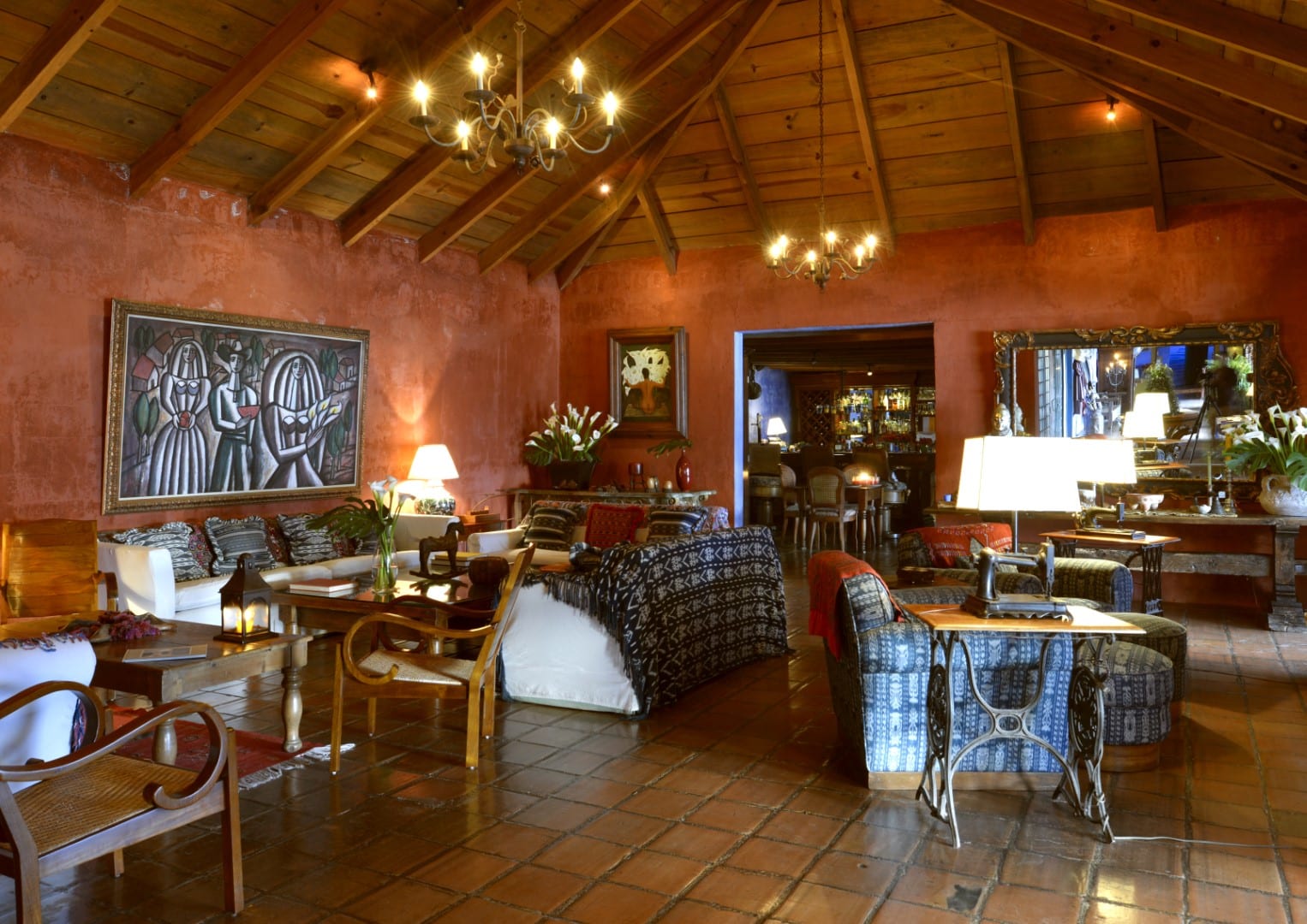 Lounge area at Casa Palopo in Lake Atitlan