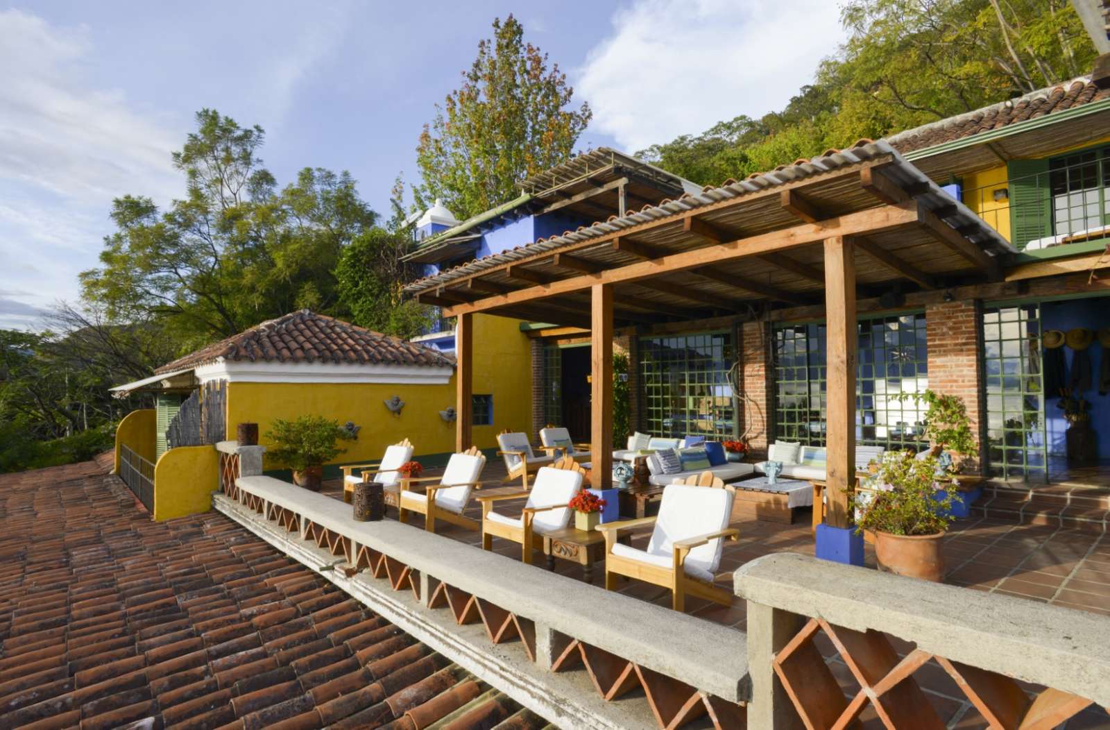 Outdoor terrace at Casa Palopo in Lake Atitlan