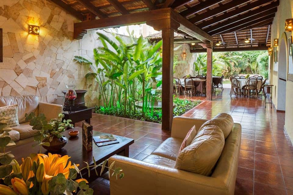 Seating area at hotel Casa del Balam in Merida