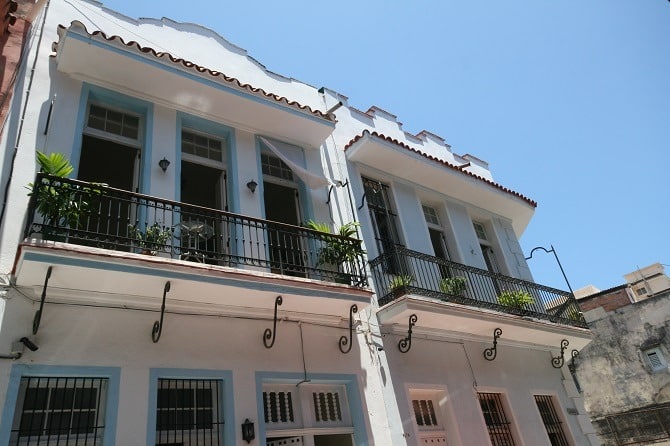 The exterior of Casa Azul Habana