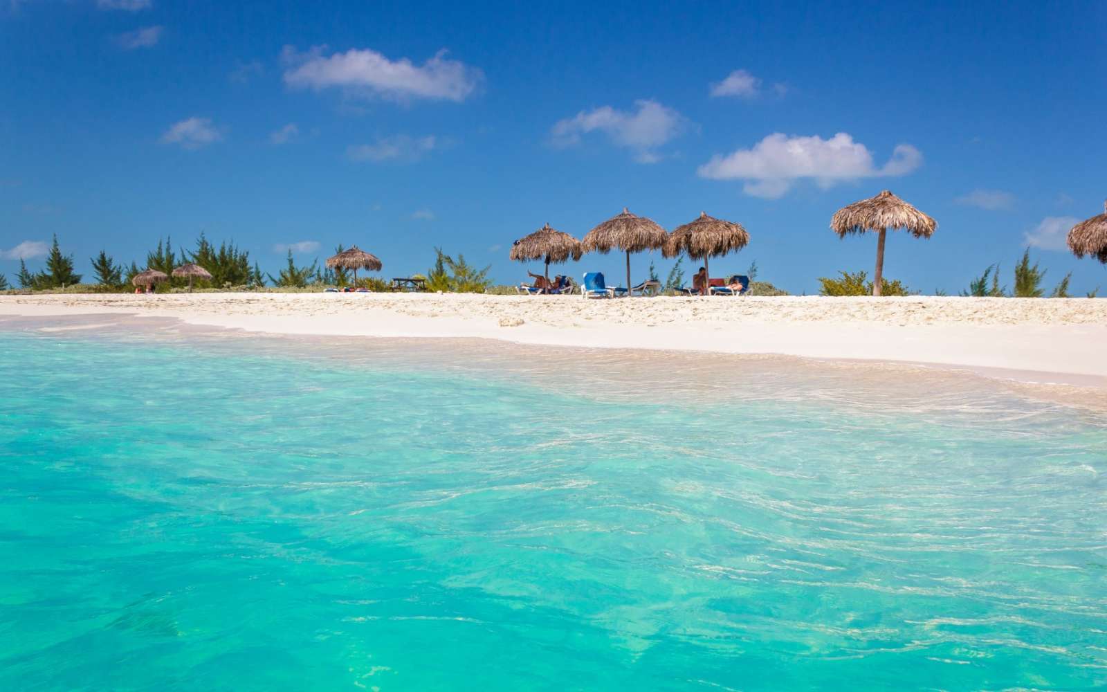 The beach at Cayo Largo in Cuba viewed from the sea