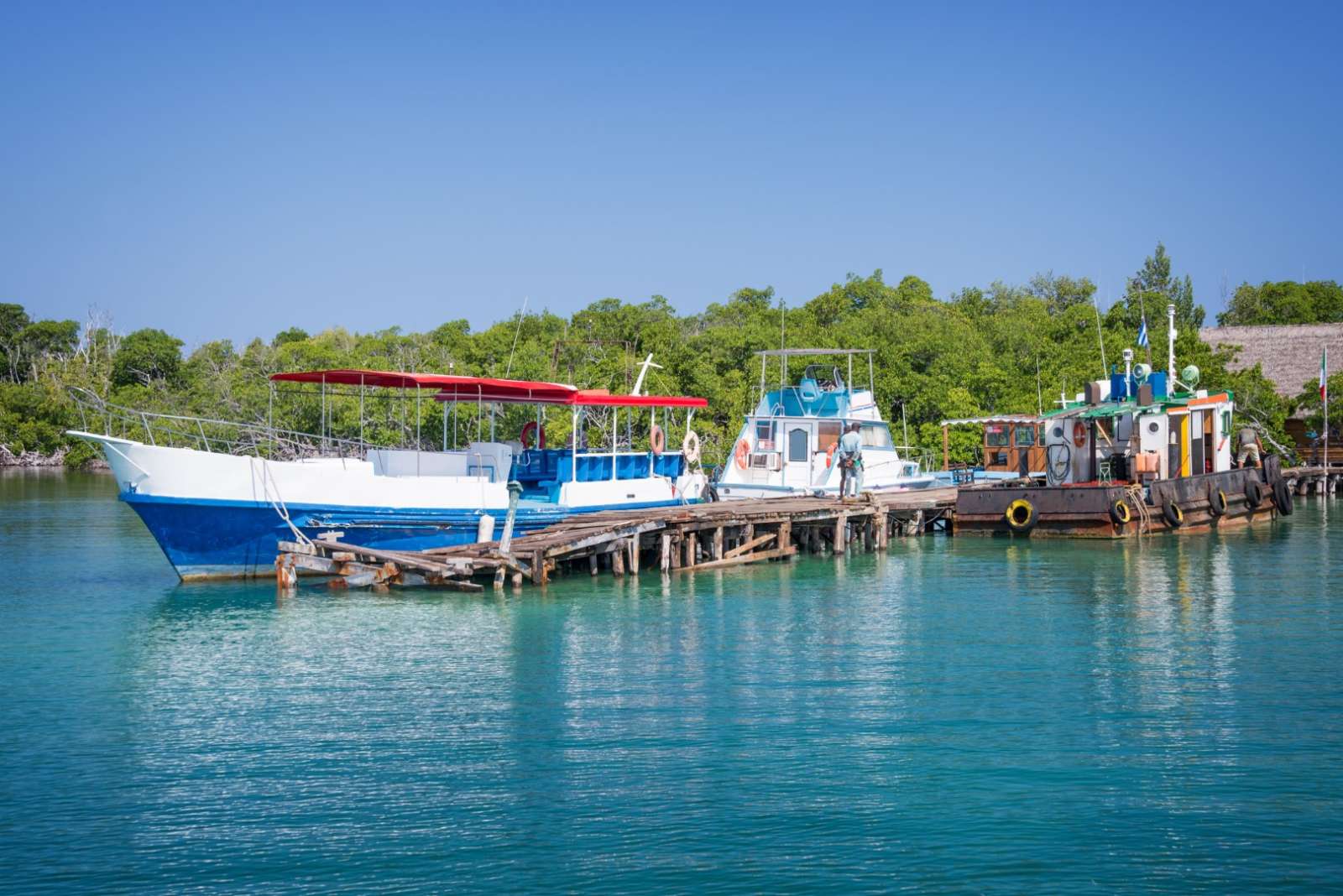 The boat pier at Cayo Levisa, Cuba