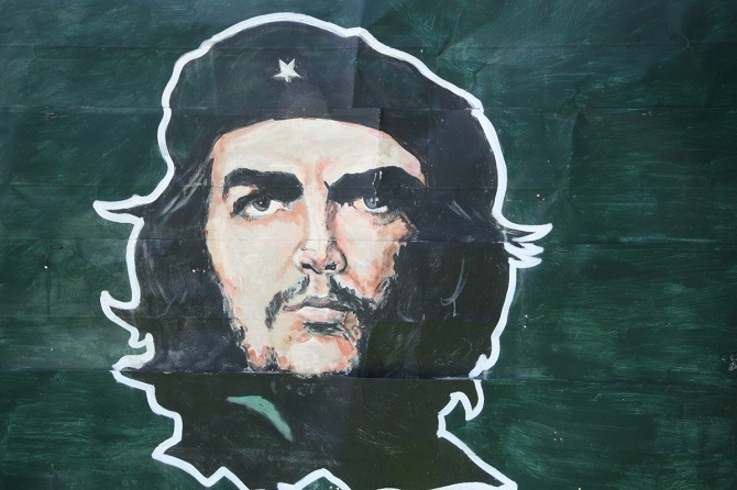 A wall painting of Che Guevara in Vinales, Cuba