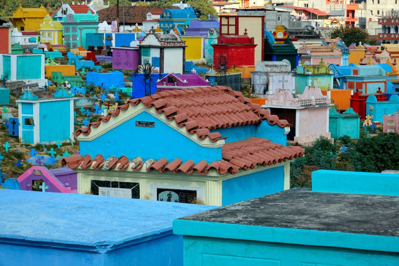 Detail of cemetery in Chichicastenango, Guatemala