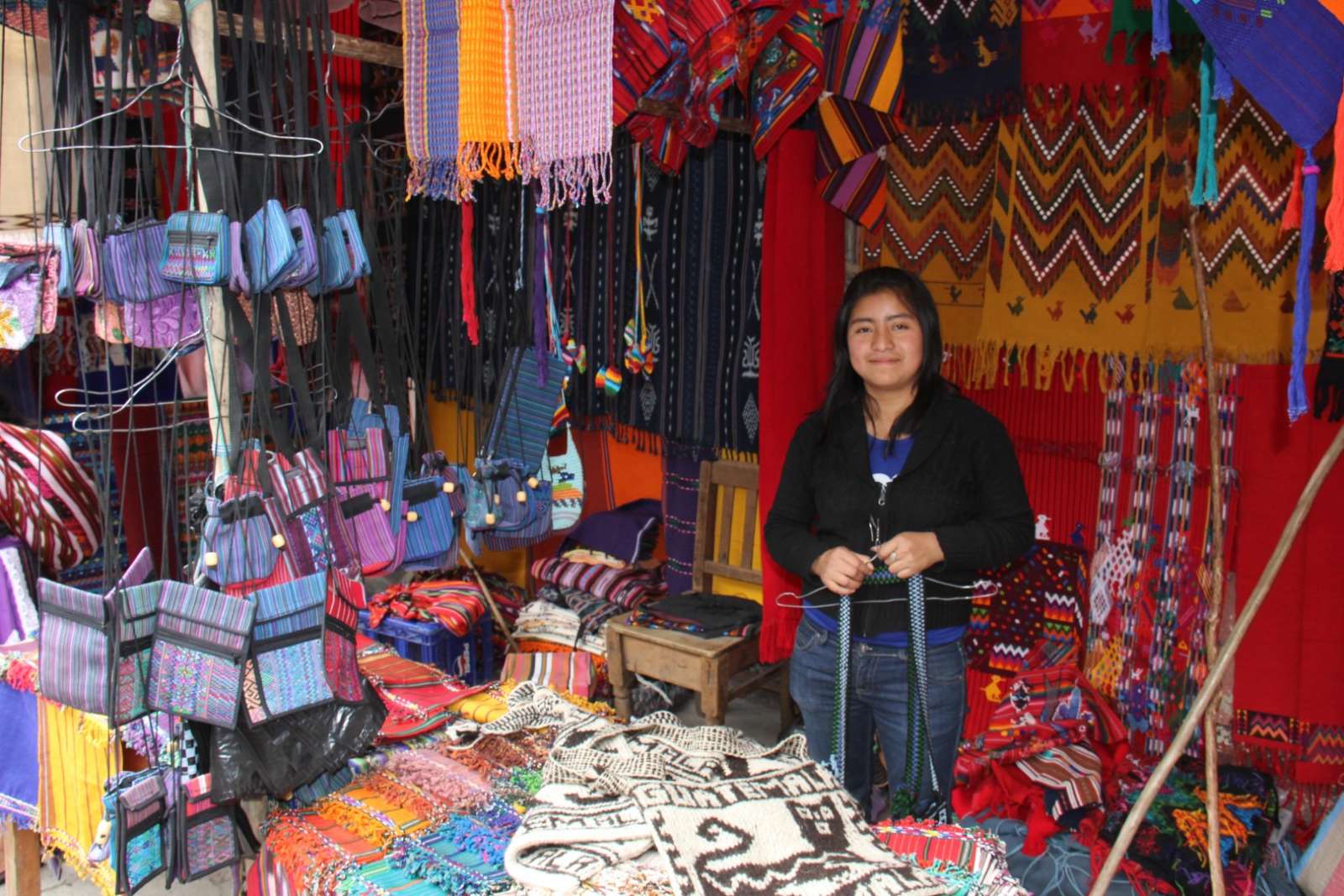 Woman in shop in Chichicastenango, Guatemala