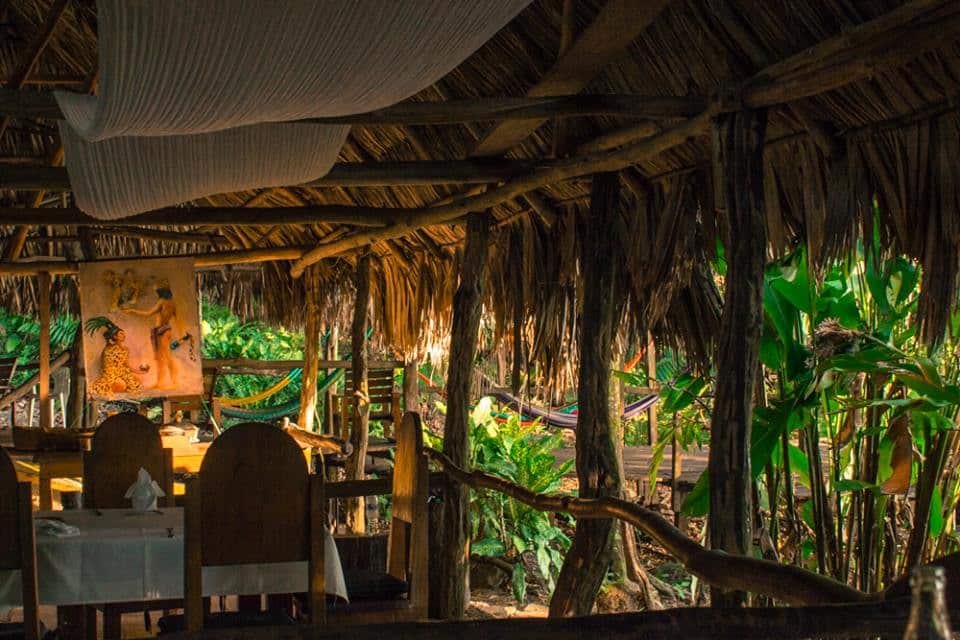 Restaurant at Chiminos Island Lodge at Petexbatun