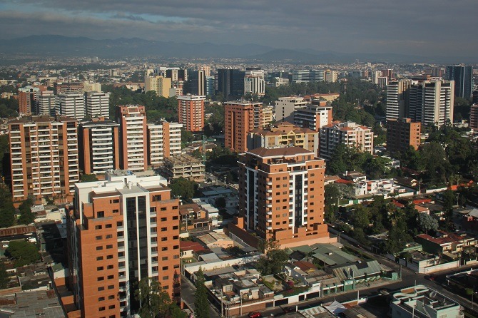 An aerial view of Guatemala City