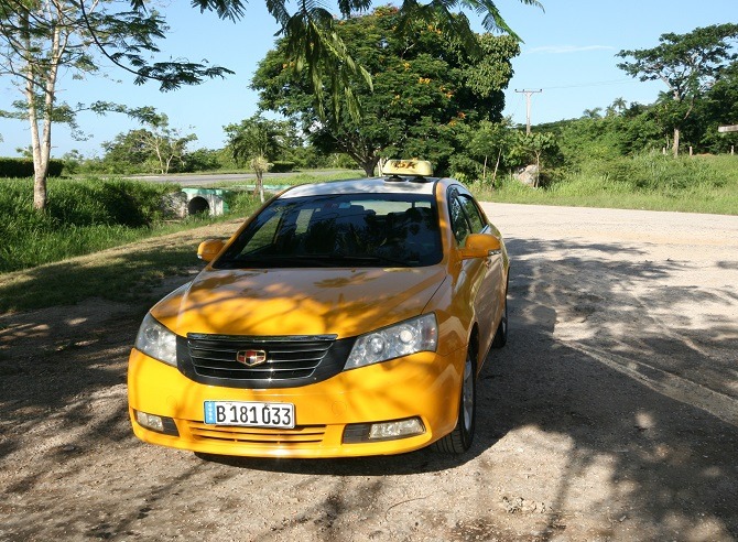 A private transfer vehicle in Cuba