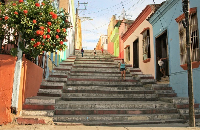 The Spanish steps at Santiago de Cuba