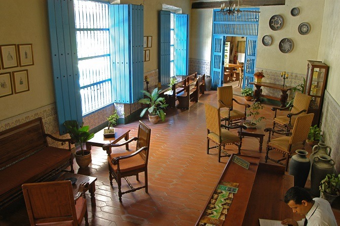 The lobby of El Comendador in Havana, Cuba