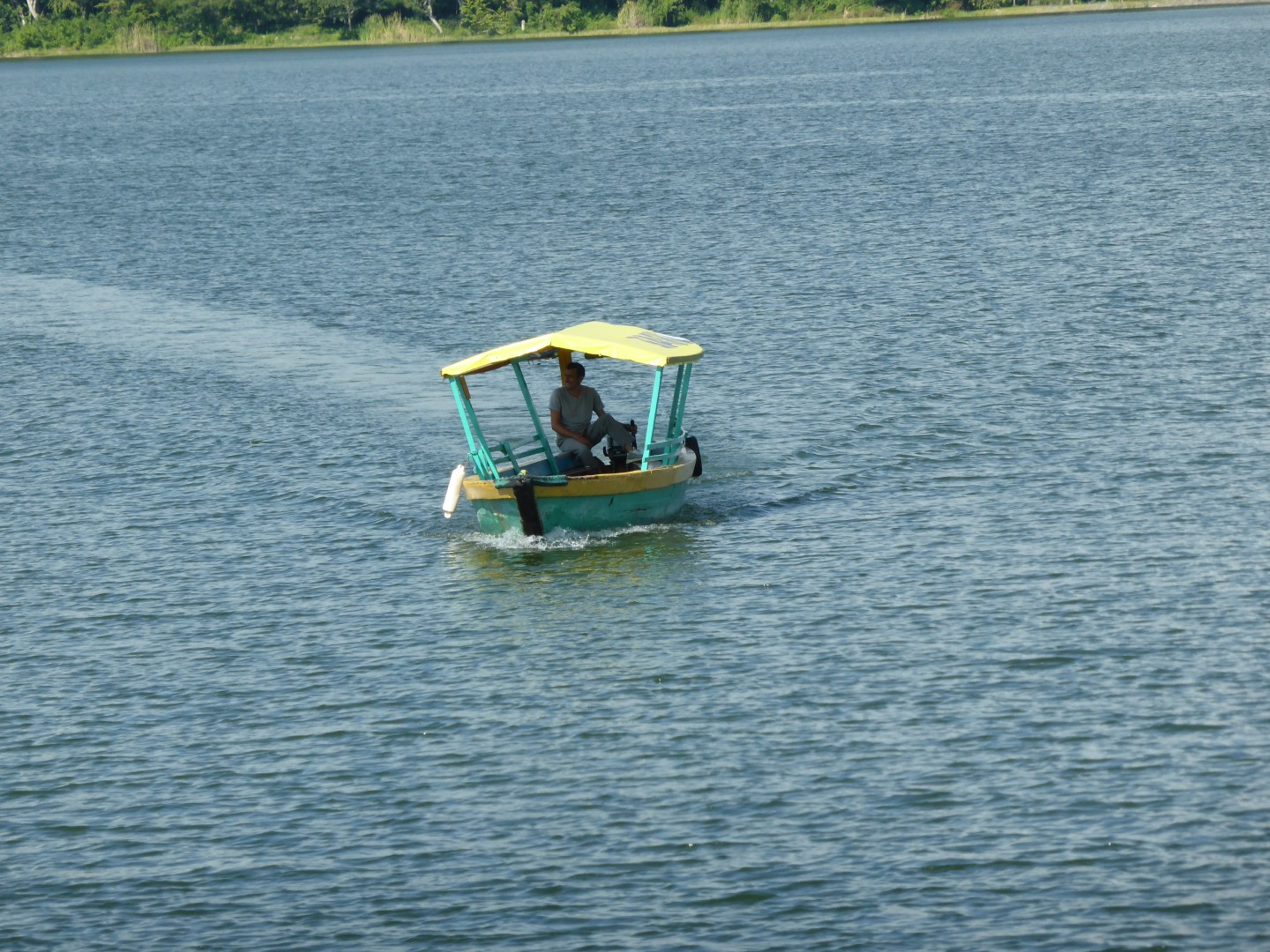 Boat on Lake Peten near Flores, Guatemala