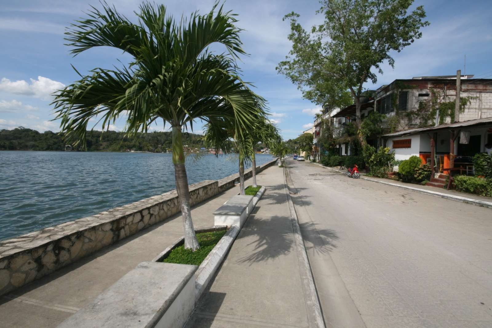 Lake road on Flores, Guatemala