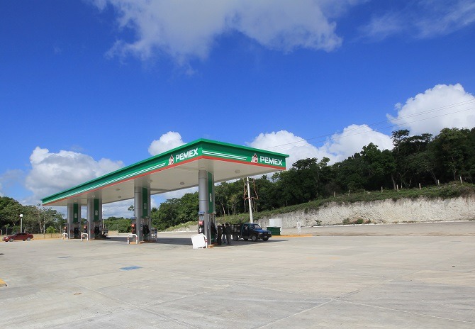 PEMEX petrol station in the Yucatan
