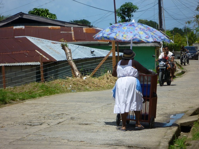 A Garifuna woman in Livingston, Guatemala