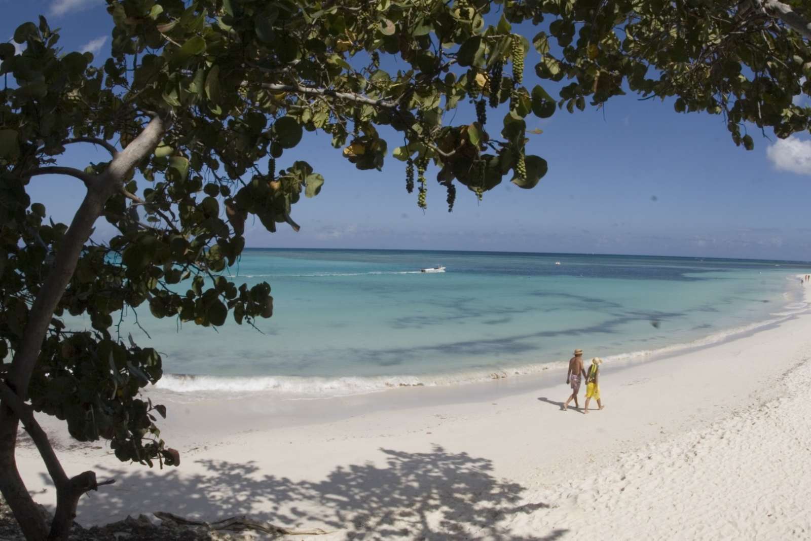 Couple walking along a beautiful beach in Guardalavaca, Cuba