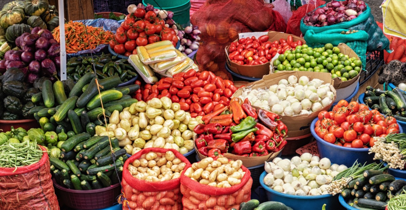 Traditional vegetable market in Guatemala