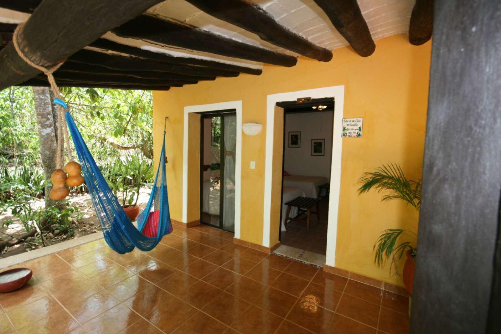 Hammock outside room at Hacienda Chichen Itza