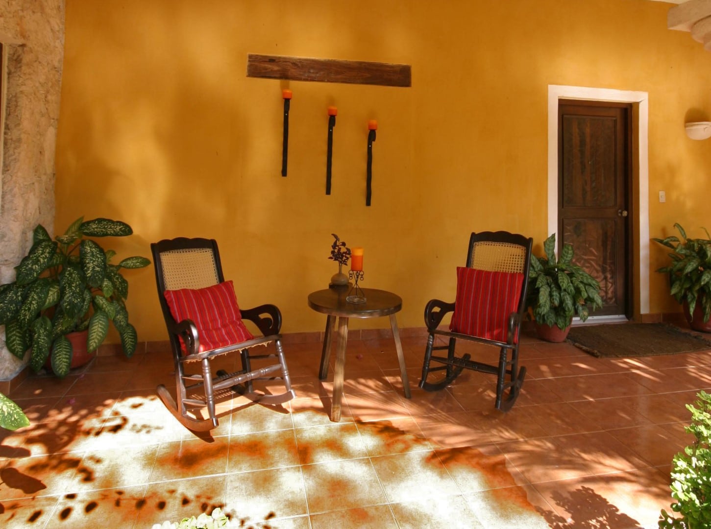 Rocking chairs at Hacienda Chichen Itza