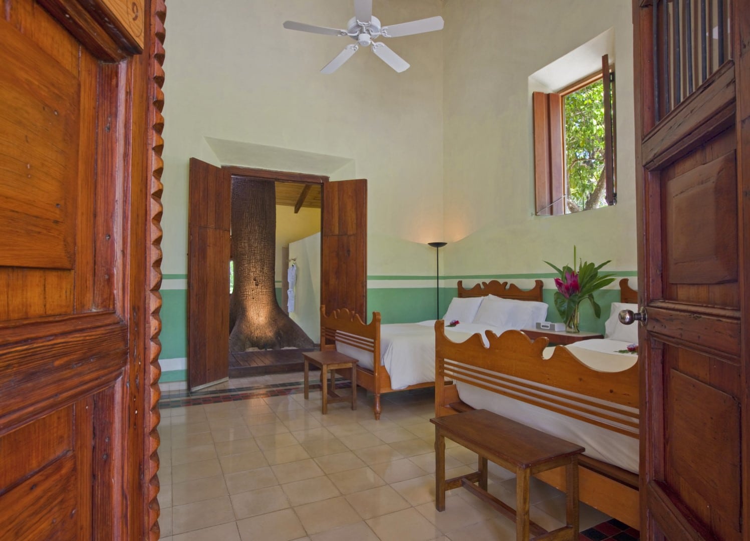 Twin bedroom at Hacienda San Jose