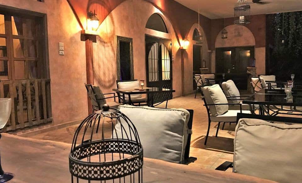 Dining area of Hacienda Santo Domingo in Izamal