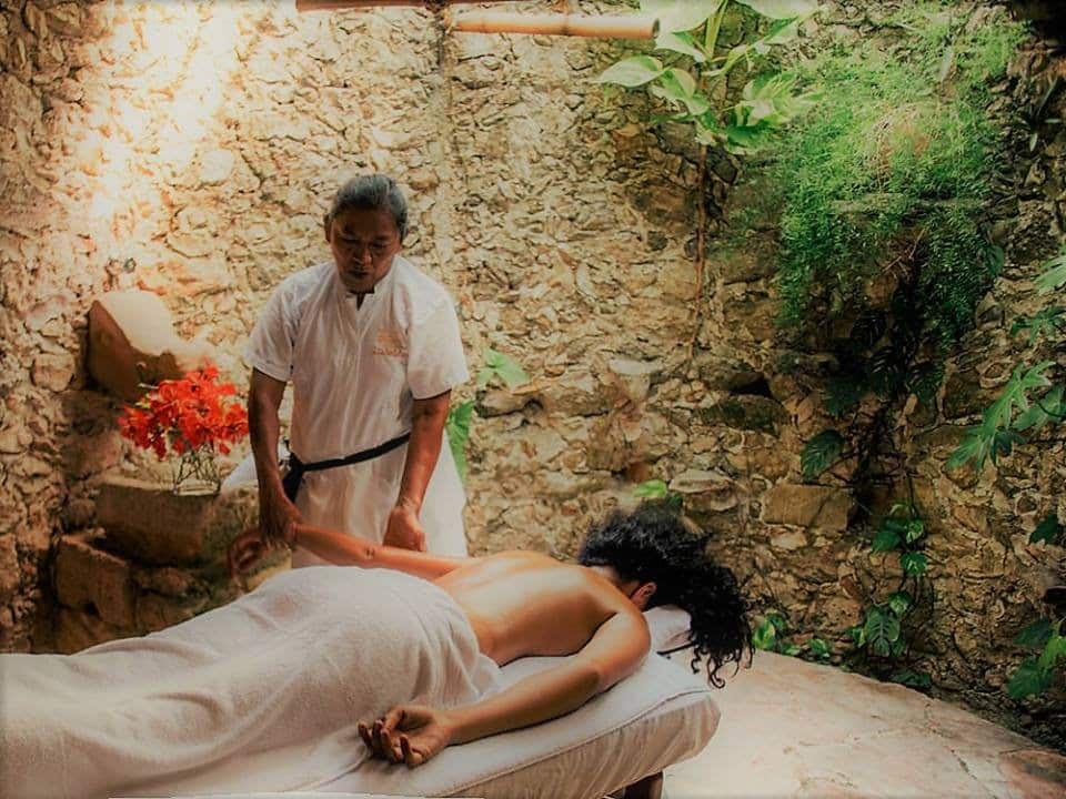 Massage at Dining area of Hacienda Santo Domingo in Izamal