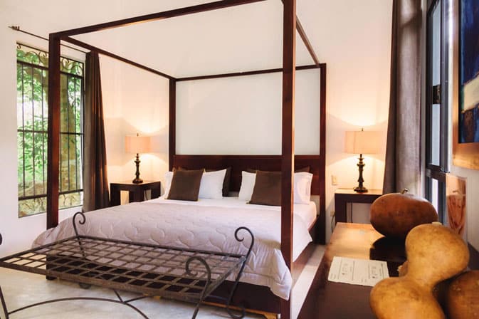 Four poster bed at Hacienda Ticum near Izamal