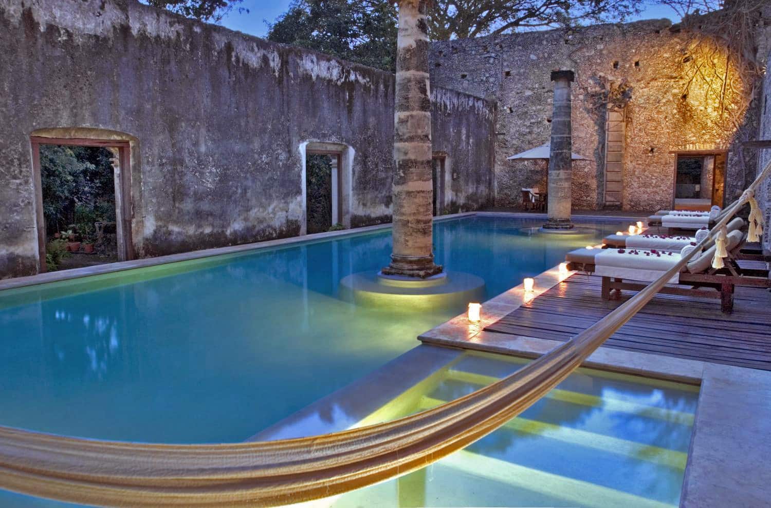 Swimming pool at Hacienda Uayamon Campeche