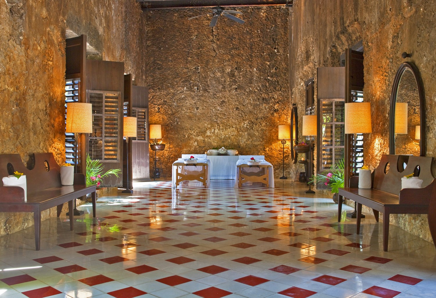 Treatment room at Hacienda Uayamon Campeche