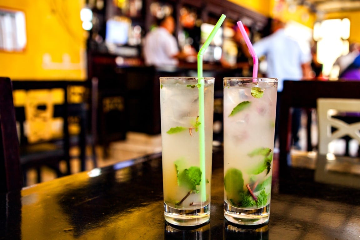 Mojitos at a bar in Havana