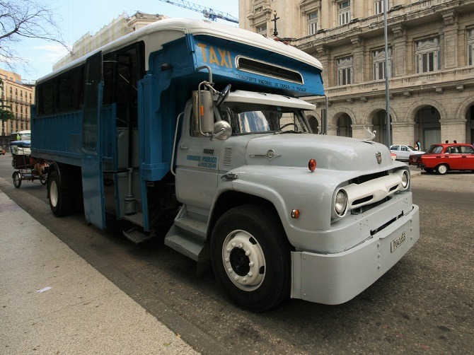 A converted passenger lorry in Havana