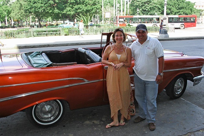 Classic car and driver / guide in Havana, cuba